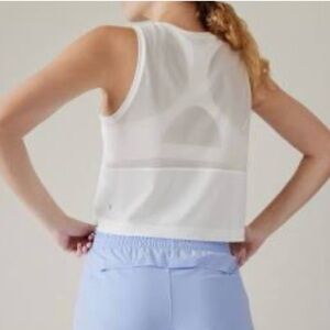 Athleta Ultimate Muscle Tank with sheer back - white/size L